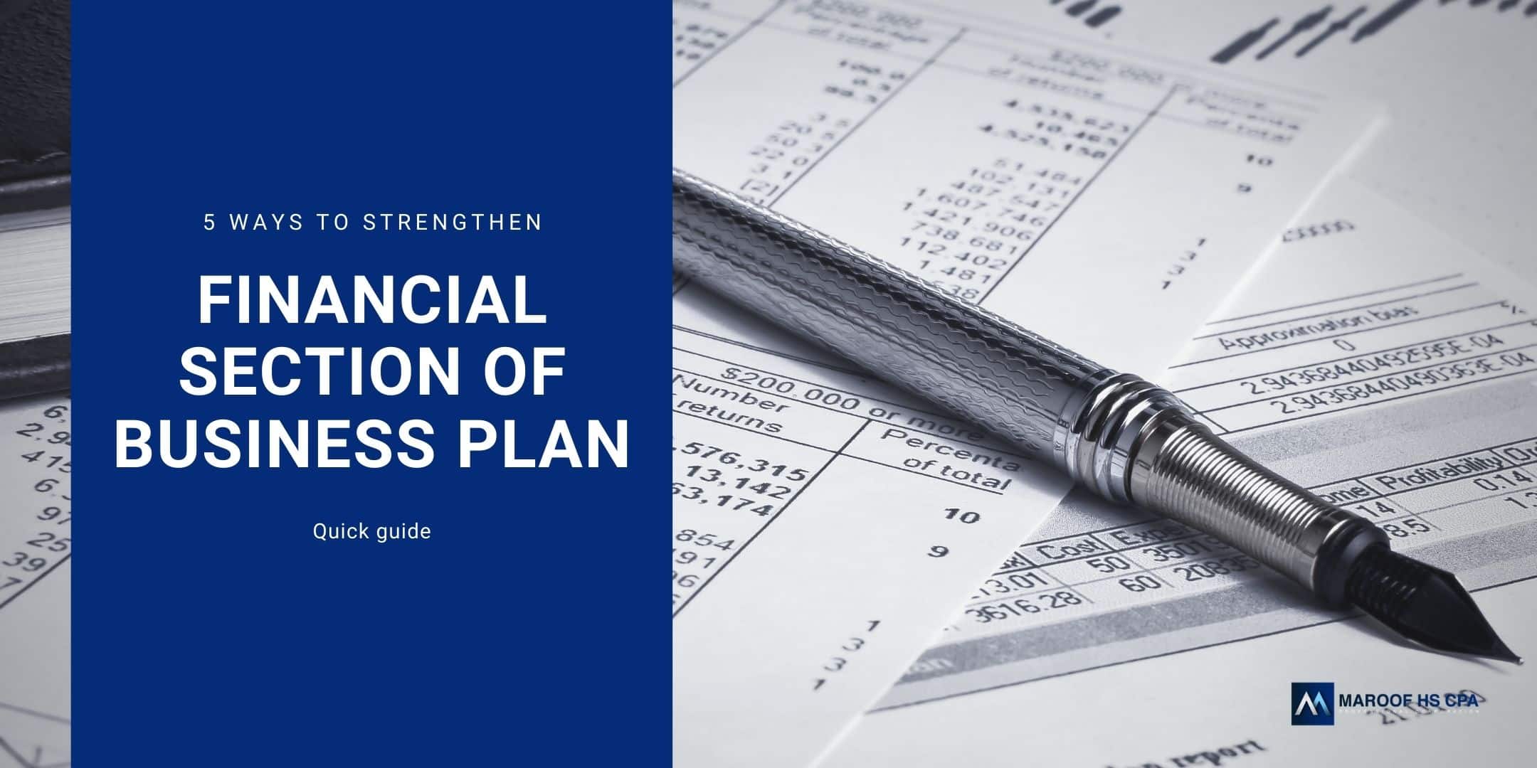 financial projections for business plan writing