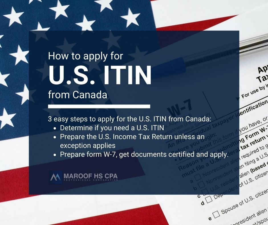 Apply U.S. ITIN from Canada