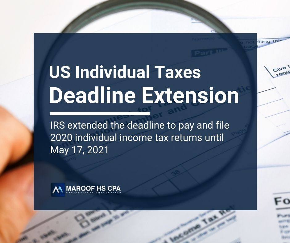 Deadline extension for cross border individual income tax returns for US